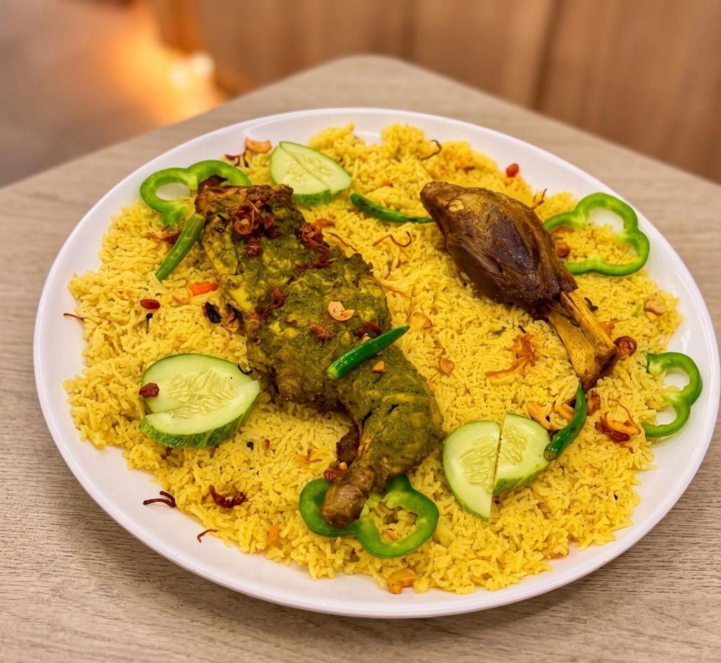 Mandi Rice — slow-smoked lamb on saffron rice